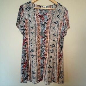 Show Me Your Mumu Blouse Women’s Size Medium Floral Multicolor Babydoll Tunic